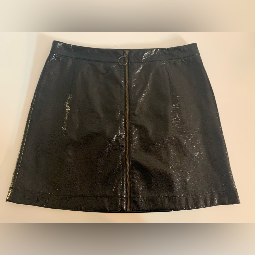Who What Wear Black Patent Mini Skirt size 14